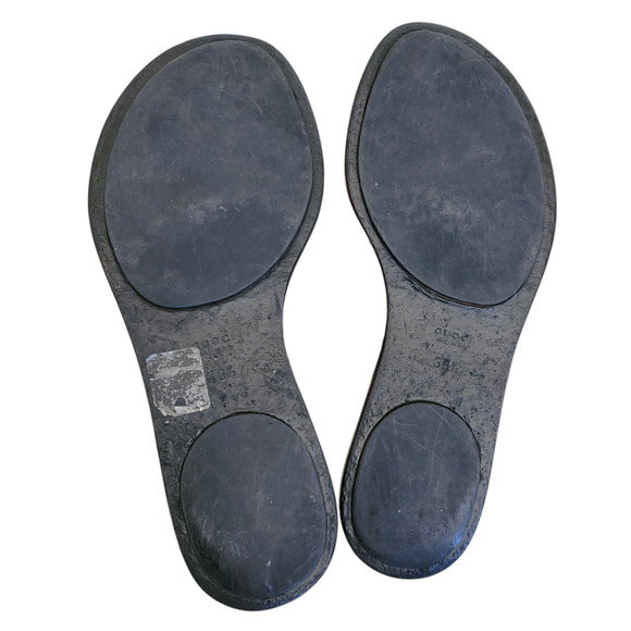 Gucci GG Black Web Thong Guccissima Sandals Logo Monogram Flip Flop 6.5 36.5 - Picture 9 of 12